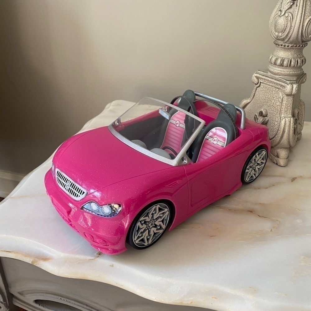 🌸Barbie Glam Pink Glitter Convertible
Car Toy 2013 Mattel Two Seater🌸